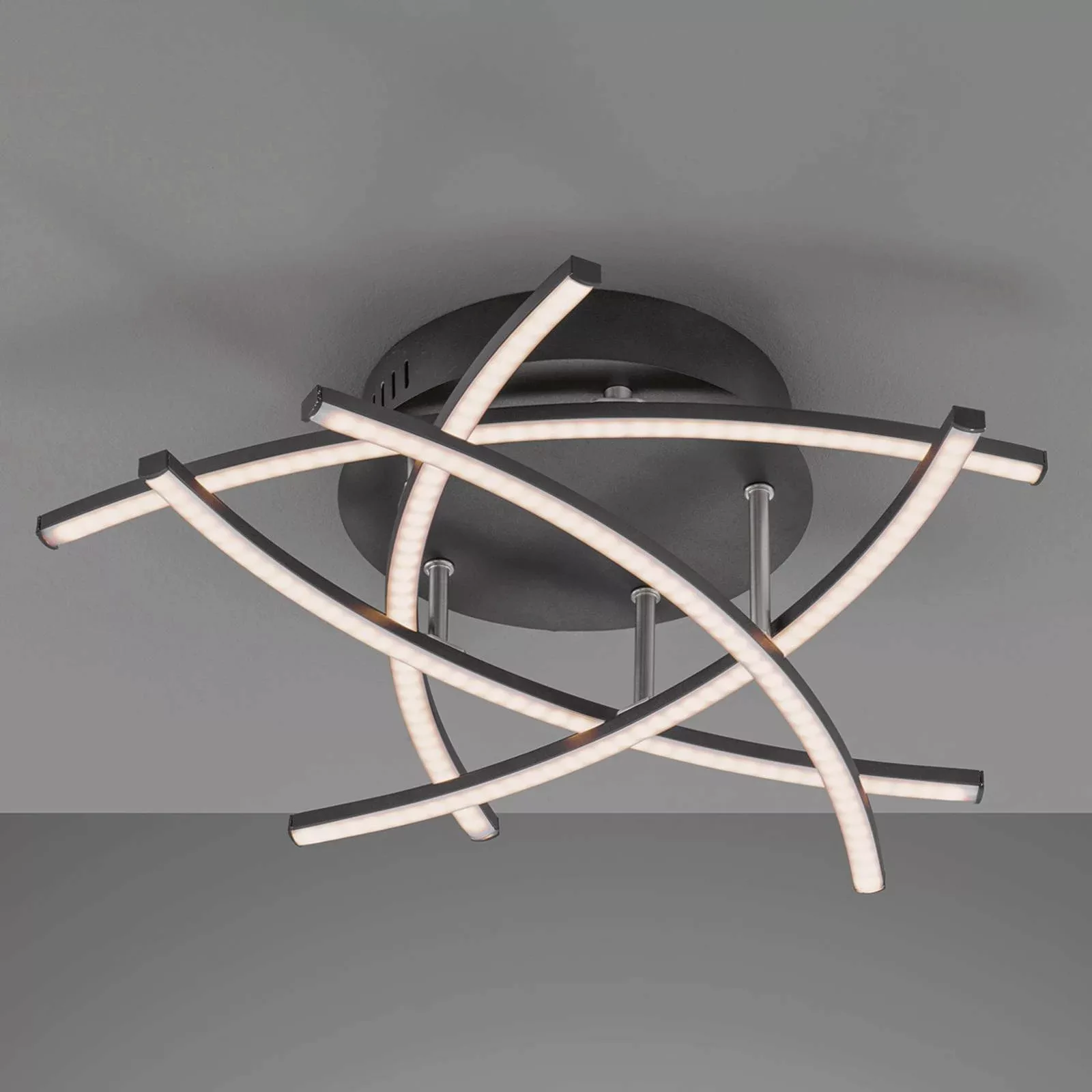 LED-Deckenlampe Cross Tunable White, 5-fl, schwarz günstig online kaufen