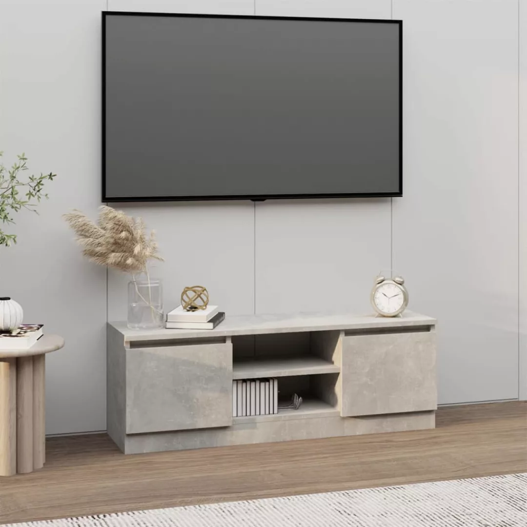 vidaXL TV-Schrank TV-Schrank mit Tür Betongrau 102x30x36 cm TV-Lowboard günstig online kaufen