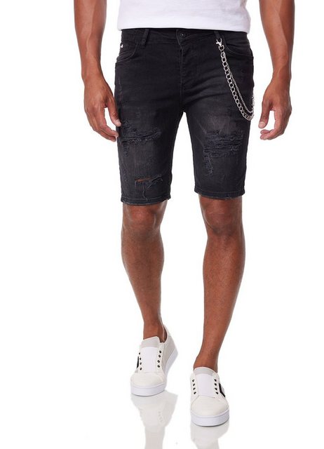 Denim House Jeansbermudas Herren Jeansshorts mit Stretch im Destroyed-Look günstig online kaufen