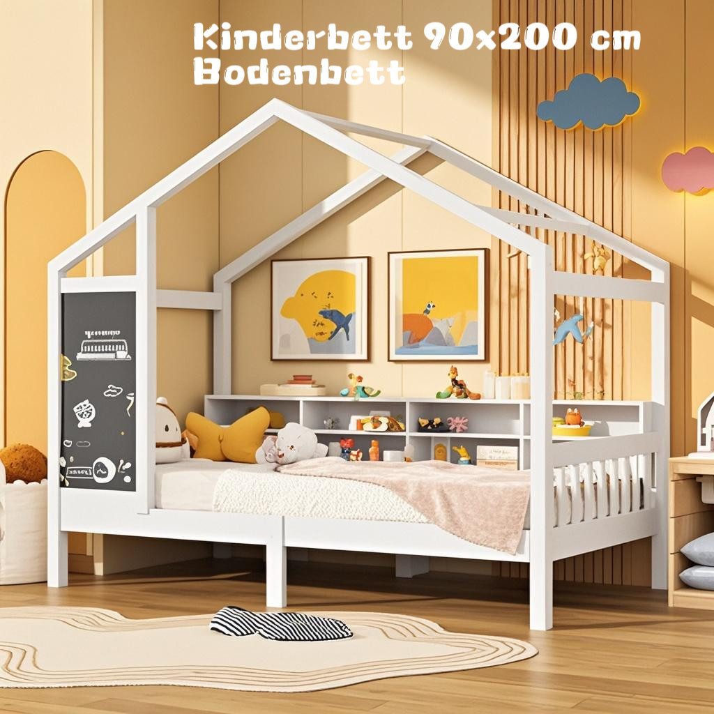 FUROKOY Kinderbett Massivholzbett 90x200 cm Holzbett günstig online kaufen