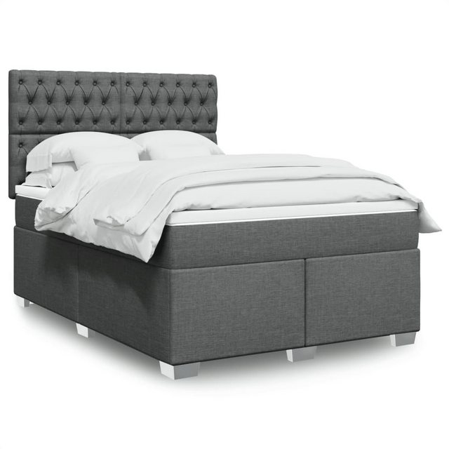 vidaXL Boxspringbett mit Matratze Dunkelgrau 140x200 cm Stoff2100021 günstig online kaufen