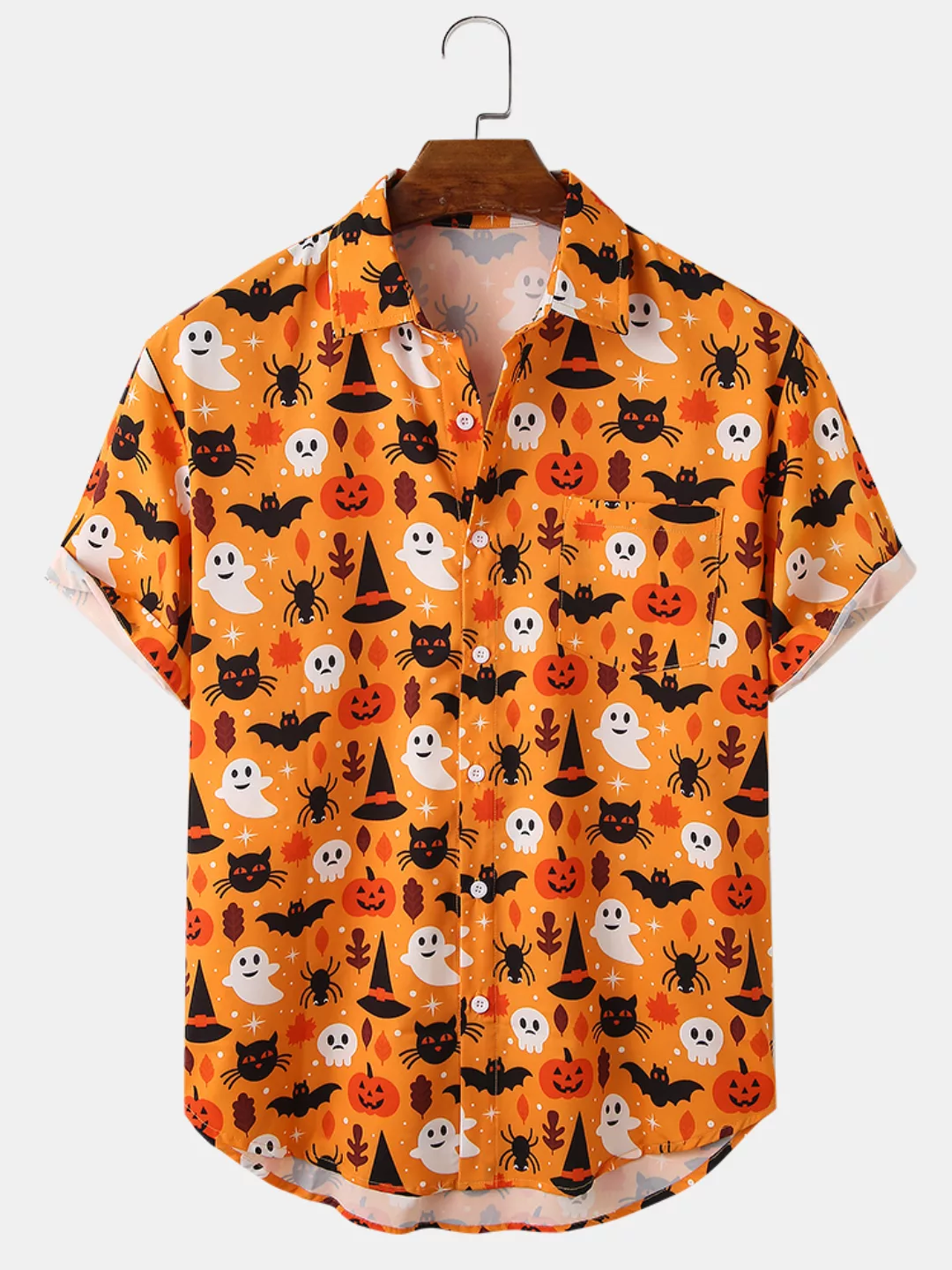 Herren Cartoon Geister gedruckt Halloween-Stil lustiges Shirt günstig online kaufen