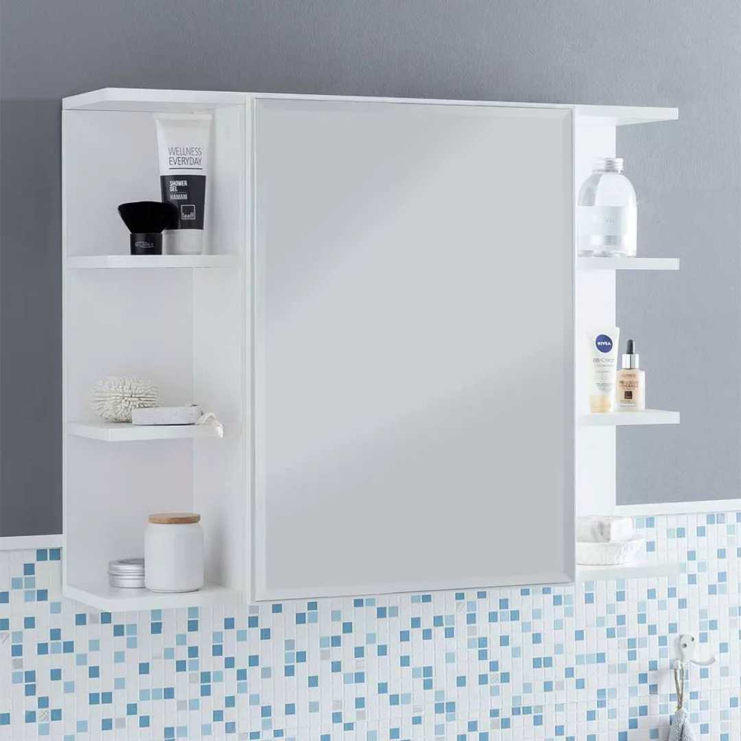Weißer Spiegelschrank 80 cm breit 1-türig günstig online kaufen