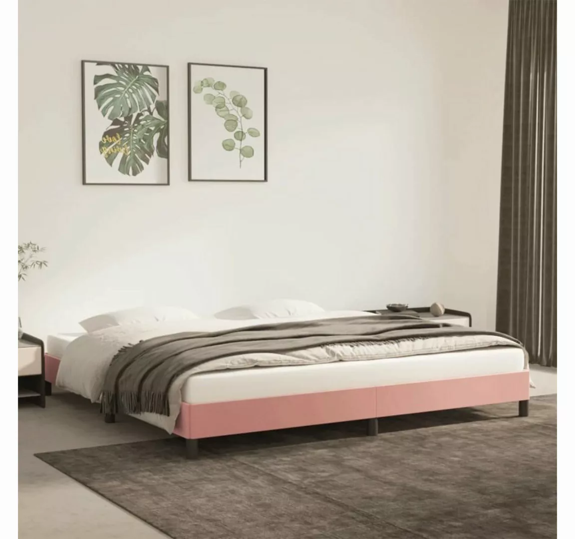 furnicato Bett Bettgestell Rosa 200x200 cm Samt günstig online kaufen