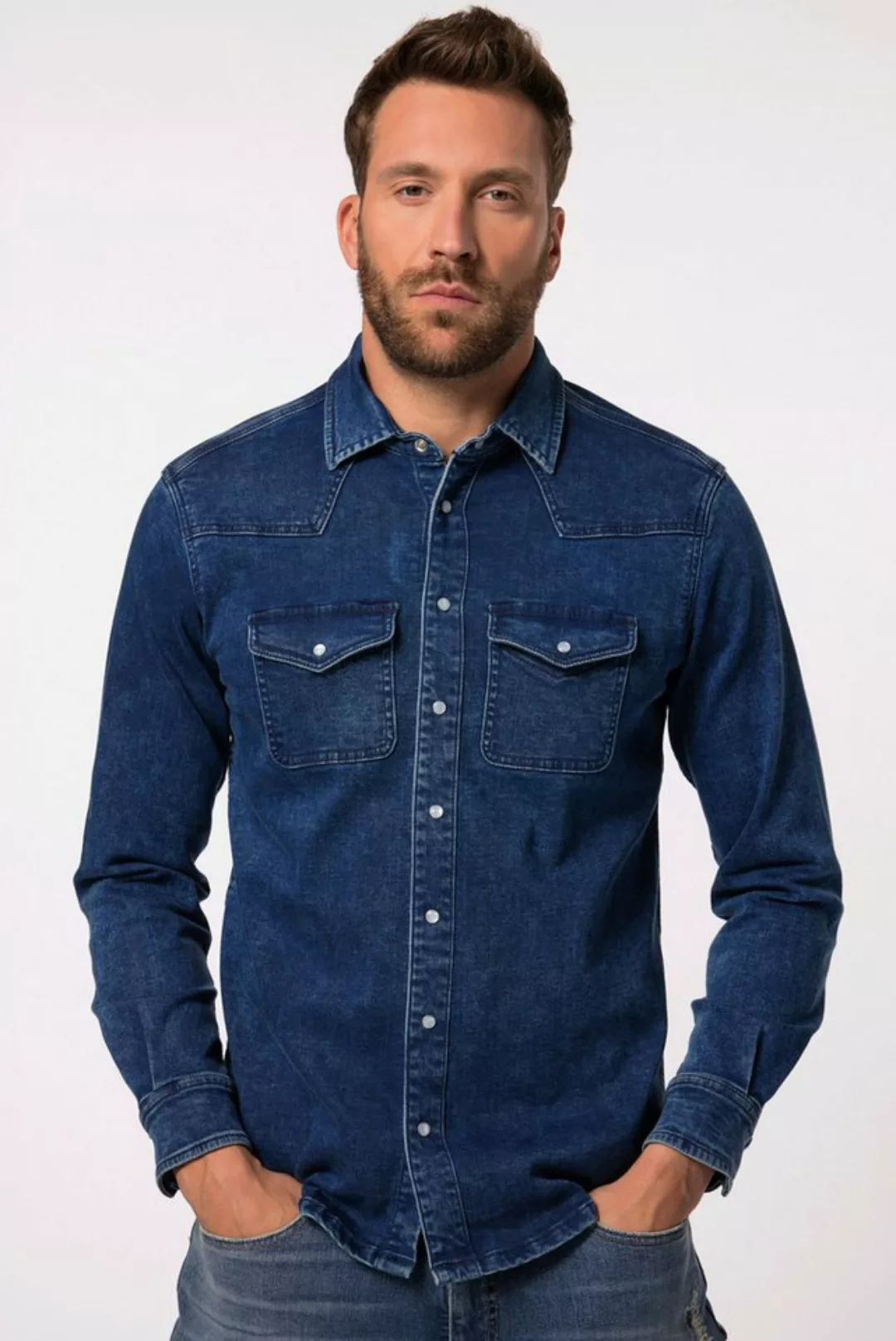 JP1880 Businesshemd JP 1880 Jeanshemd FLEXNAMIC® Denim Langarm günstig online kaufen