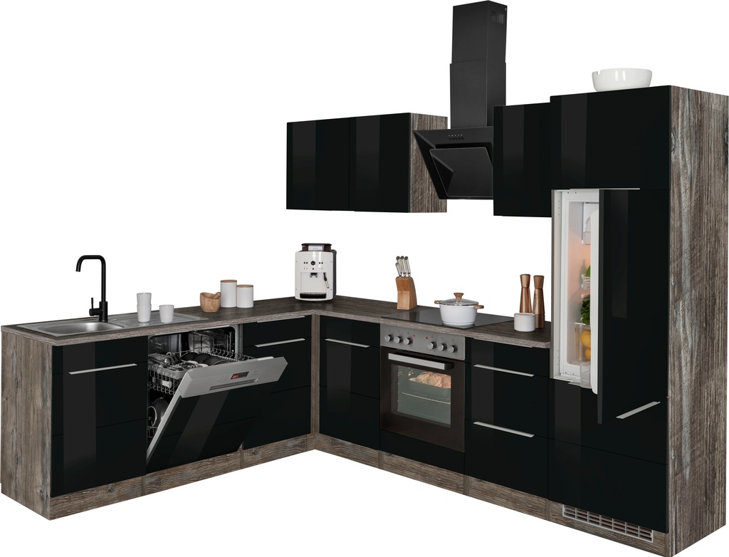 Kochstation Winkelküche "KS-Brindisi", ohne Geräte, Stellbreite 220/280 cm günstig online kaufen