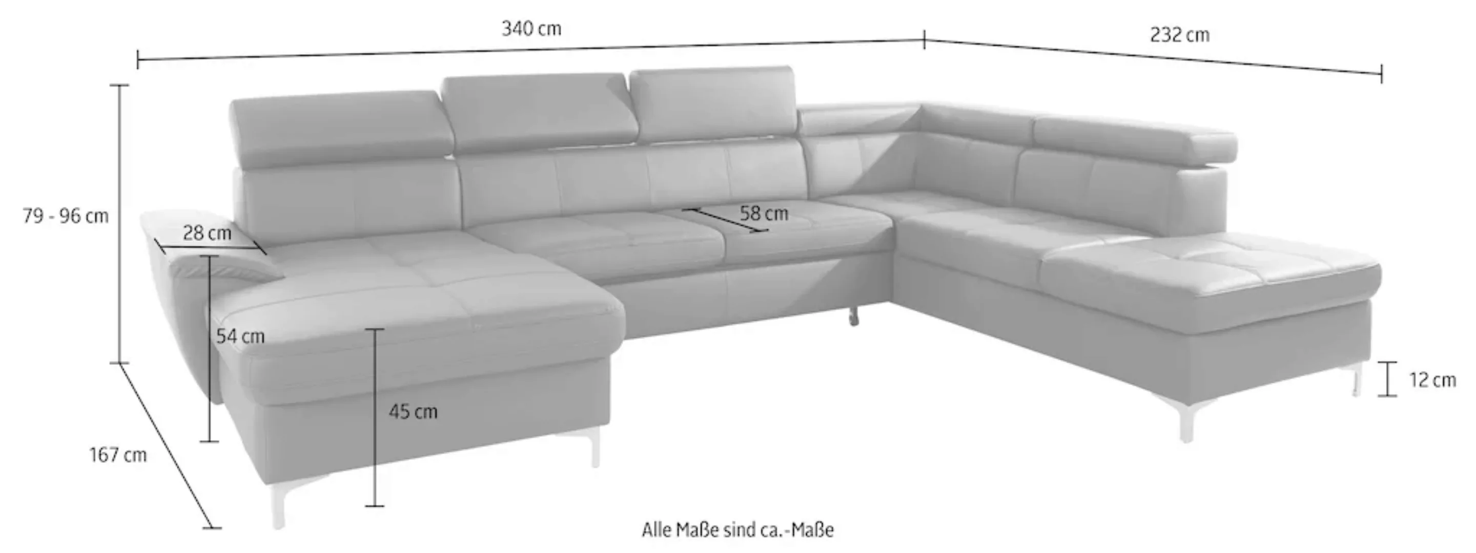 exxpo - sofa fashion Wohnlandschaft Azzano, wahlweise mit Bettfunktion und günstig online kaufen