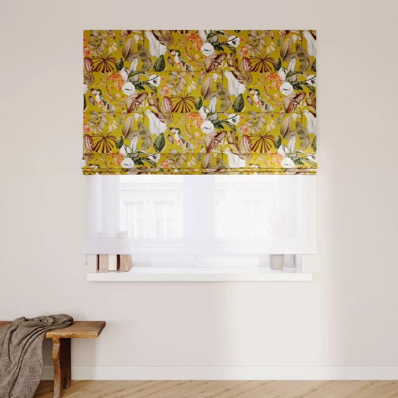 Dekoria Doppelraffrollo Duo, senfgelb, 120 x 150 cm günstig online kaufen