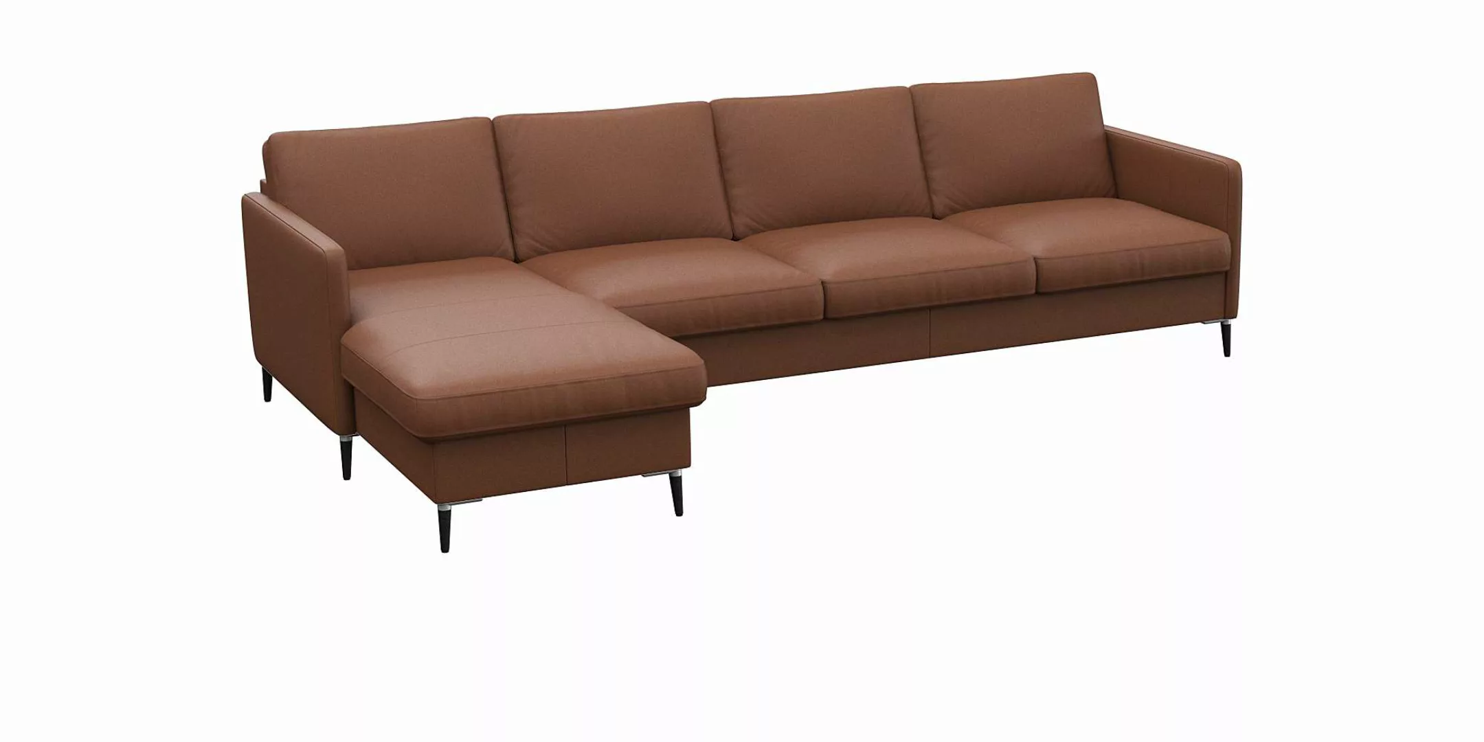 FLEXLUX Ecksofa »Fiore, L-Form«, schmale Armlehnen, Kaltschaum, Füße Alu+sc günstig online kaufen