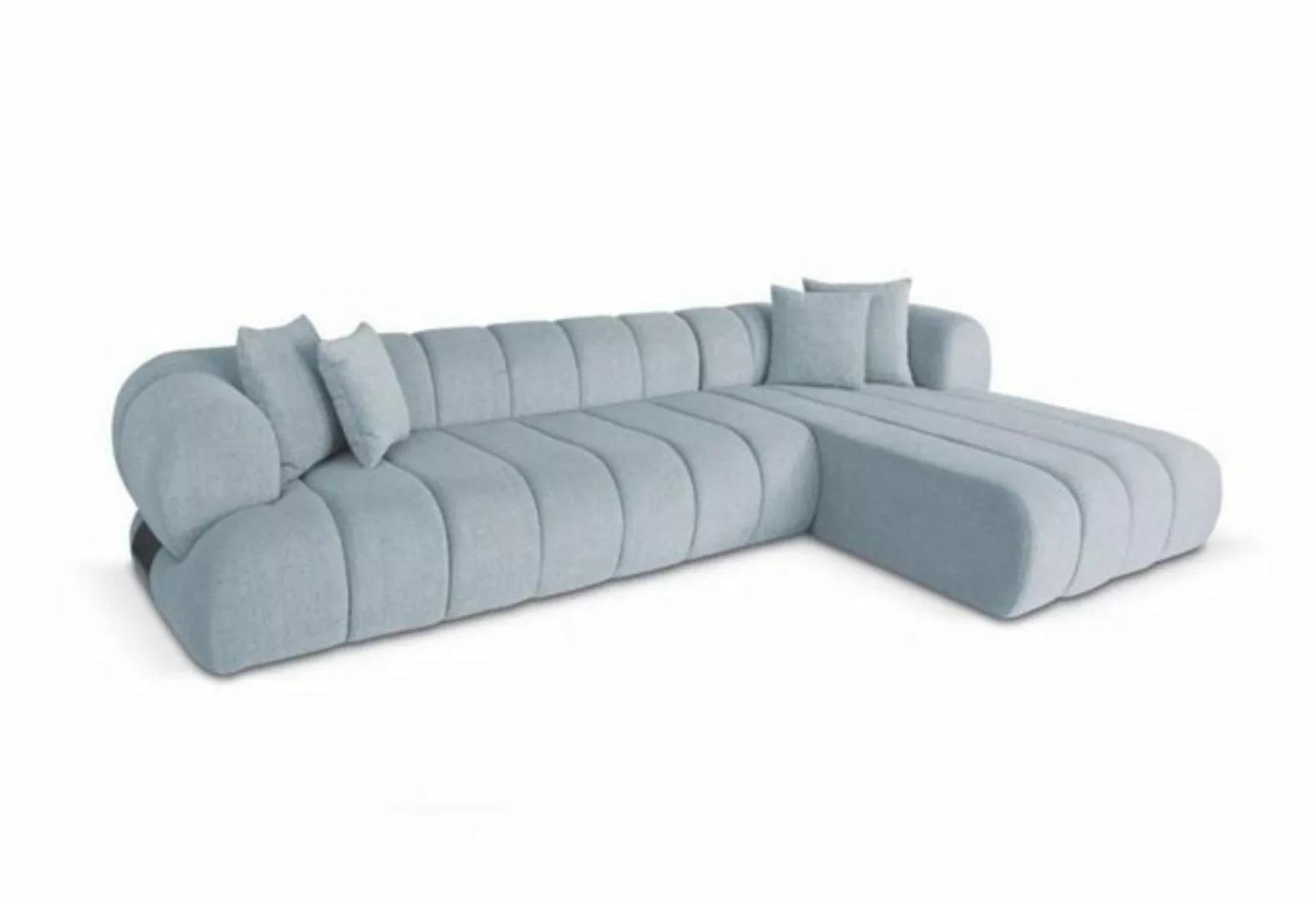 JVmoebel Ecksofa Graues Stoff Ecksofa L-Form Couch Designer Polster Holzges günstig online kaufen