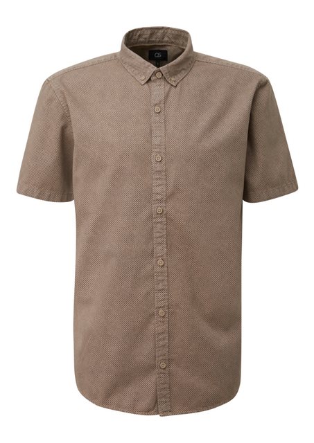 QS Kurzarmhemd Regular: Kurzarmhemd mit All-over-Print Garment Dye günstig online kaufen
