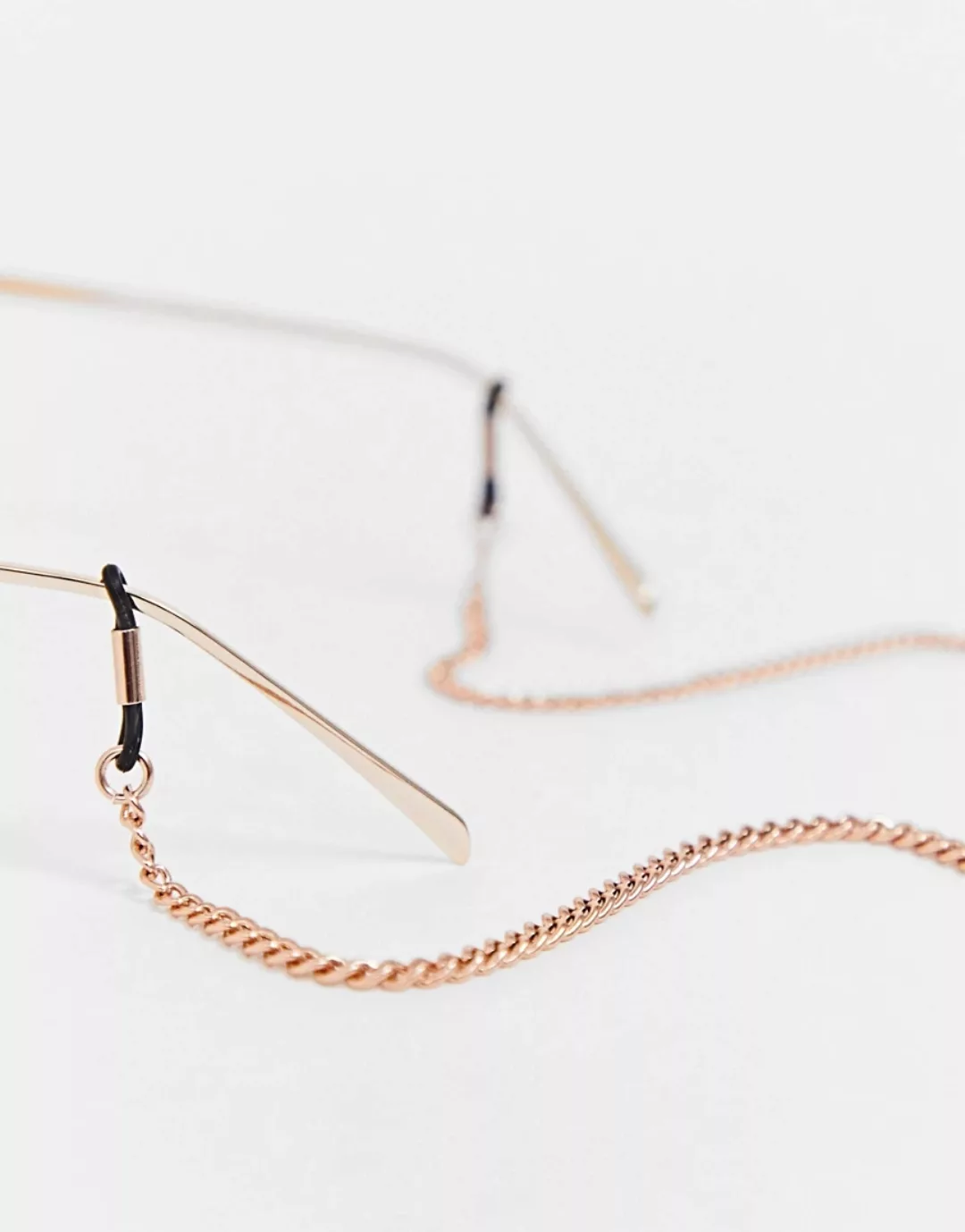 ASOS DESIGN – Roségoldfarbene Sonnenbrillenkette-Rosa günstig online kaufen