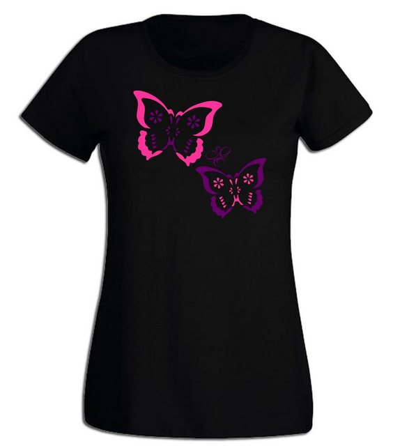 G-graphics T-Shirt Damen T-Shirt - Schmetterlinge Pink-Purple-Collection, S günstig online kaufen