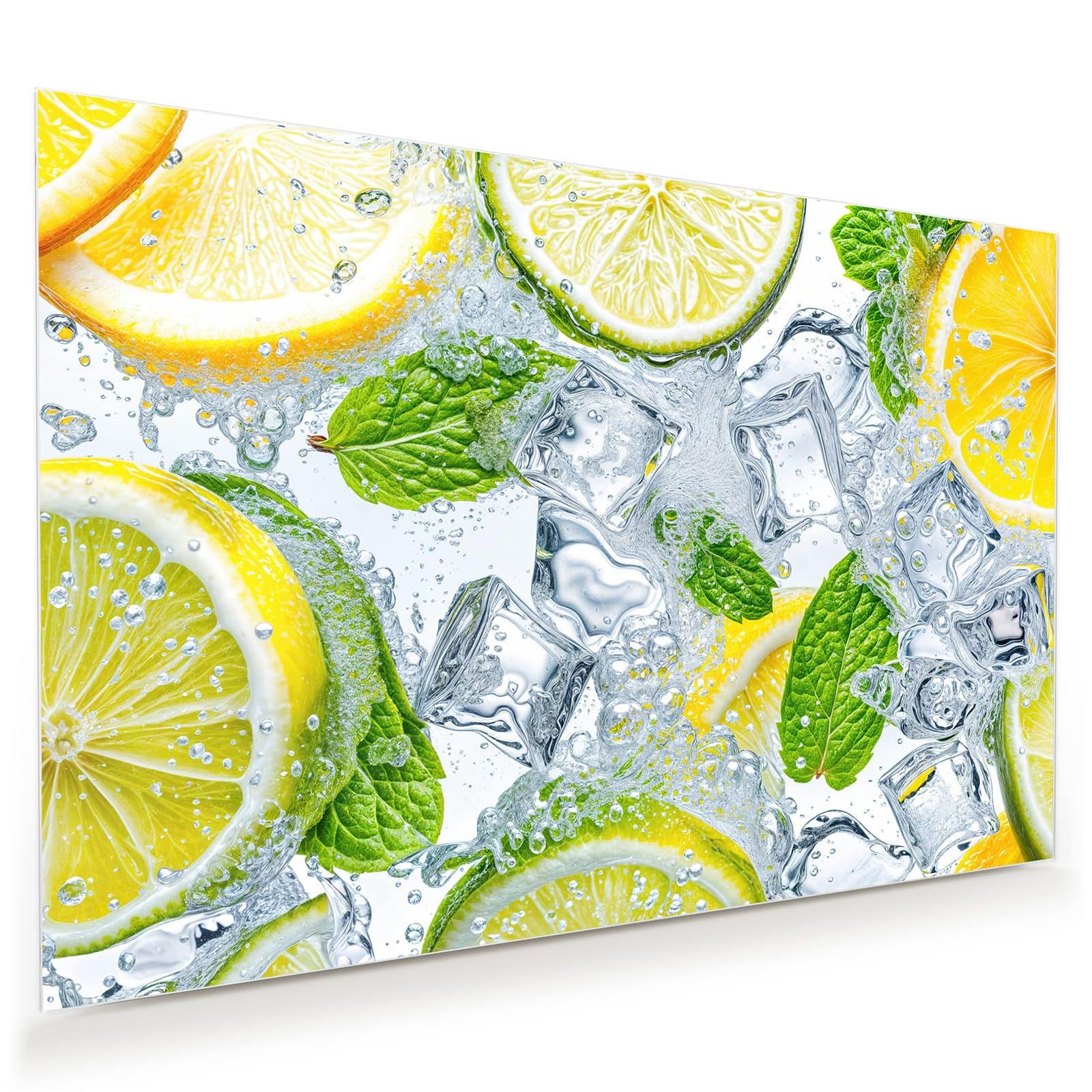 Primedeco Glasbild Wandbild Zitrusfrische mit Aufhängung, günstig online kaufen