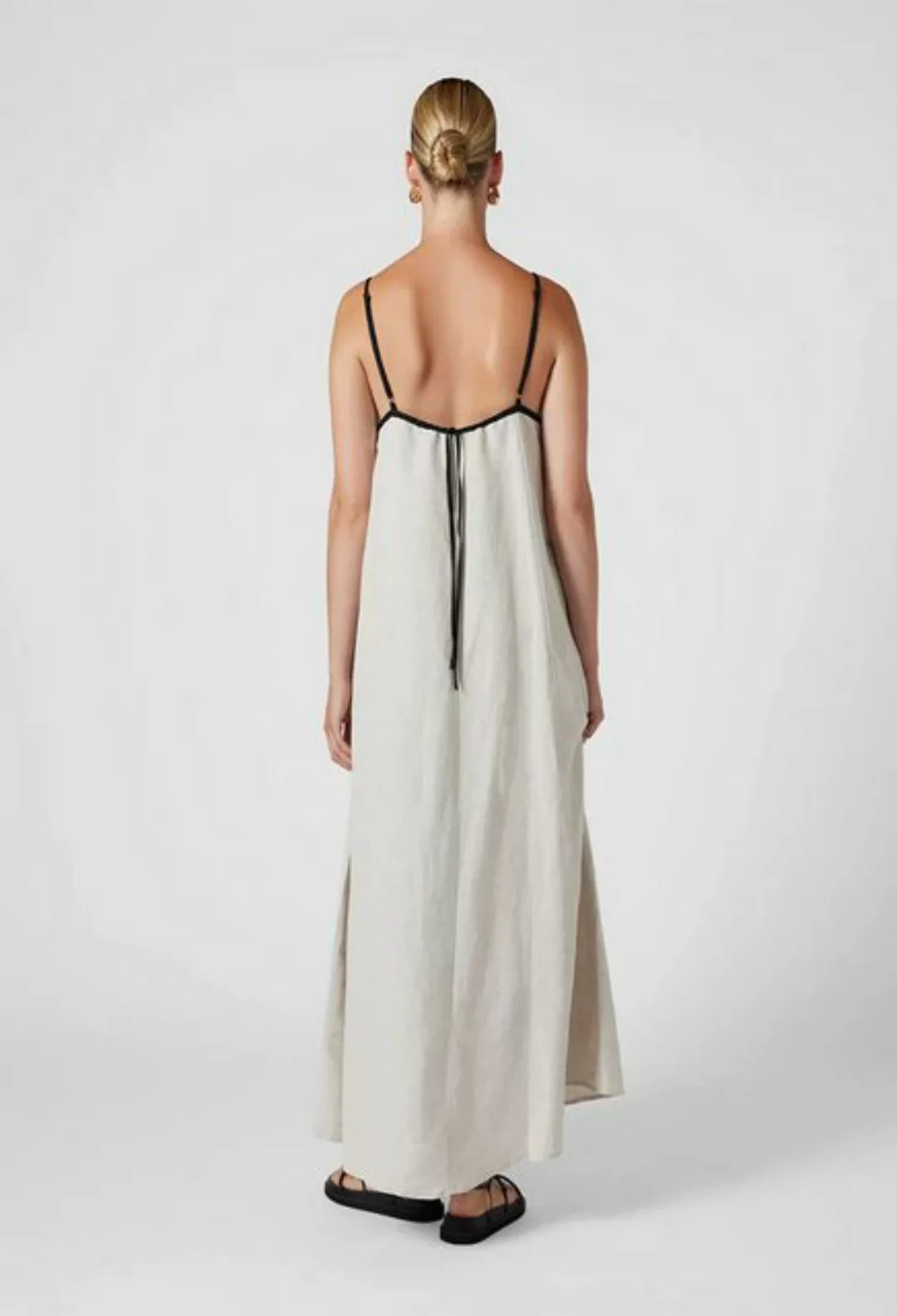 SEGUEN Sommerkleid Mode Clashing Colours Baumwolle Leinen Halter Kleid (Läs günstig online kaufen