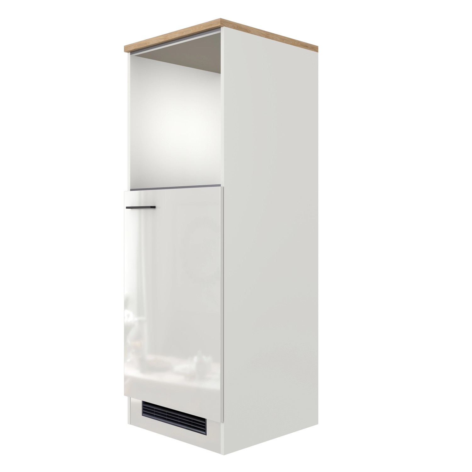 Flex-Well Exclusiv Demi-Geräteschrank Lund 60 cm H169 cm Lichtgrau glänzend günstig online kaufen