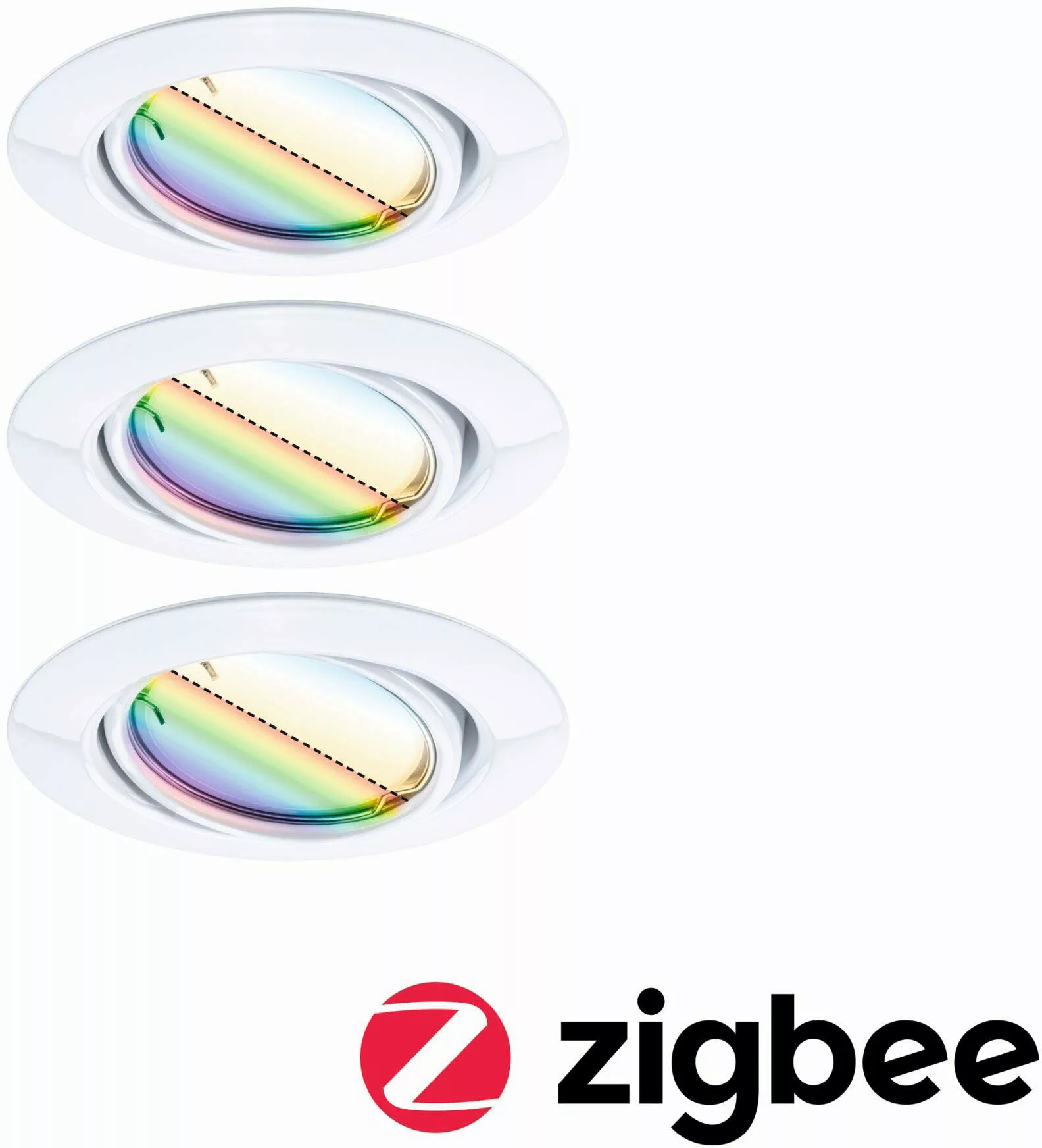 Paulmann Coin Base LED-Einbauspot schwarz 3er RGBW ZigBee günstig online kaufen