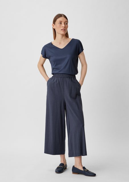 Comma Stoffhose Relaxed: Culotte aus Leinenmix Gummizug günstig online kaufen