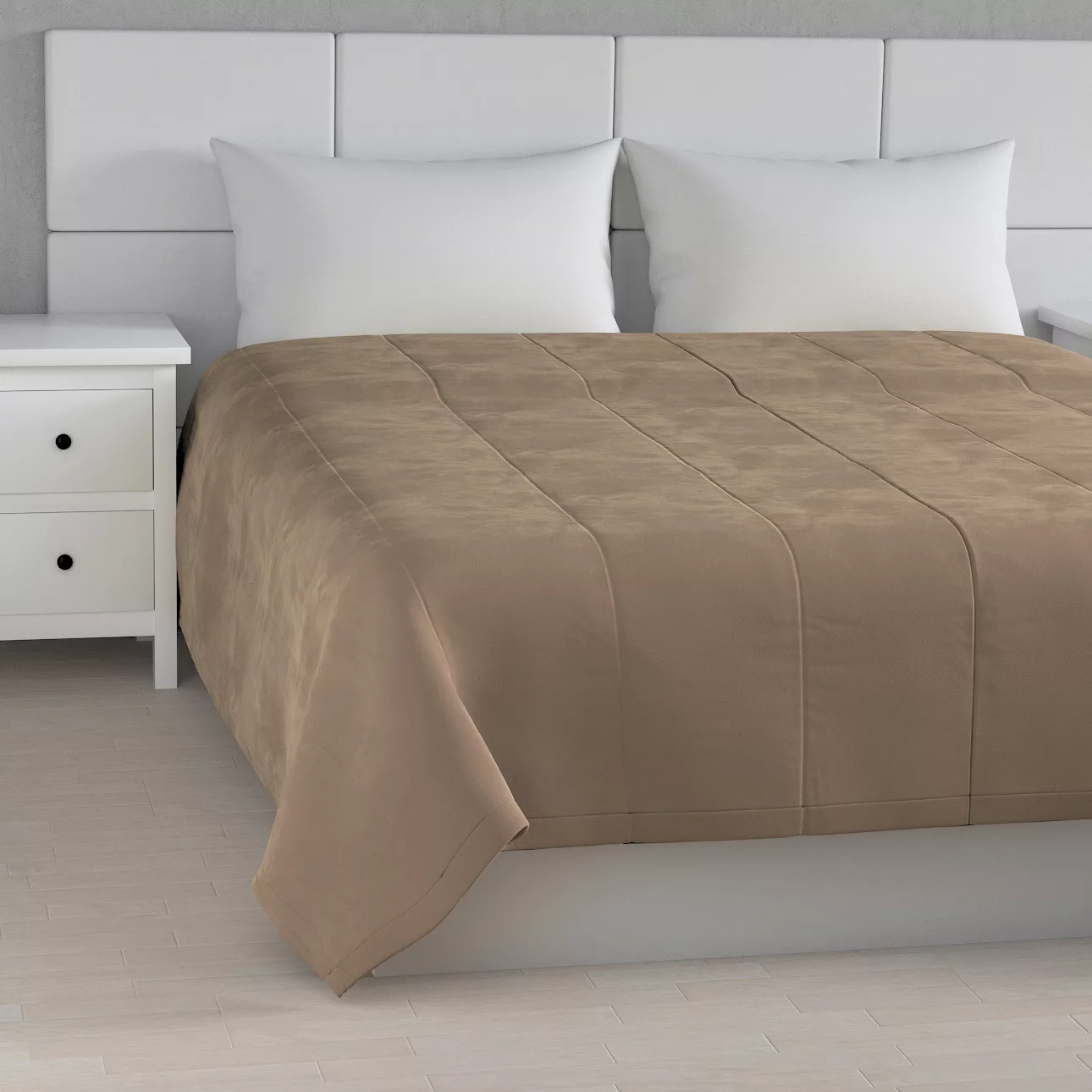 Velvet-Tagesdecke mit Streifen-Steppung, beige, Velvet (704-35) günstig online kaufen