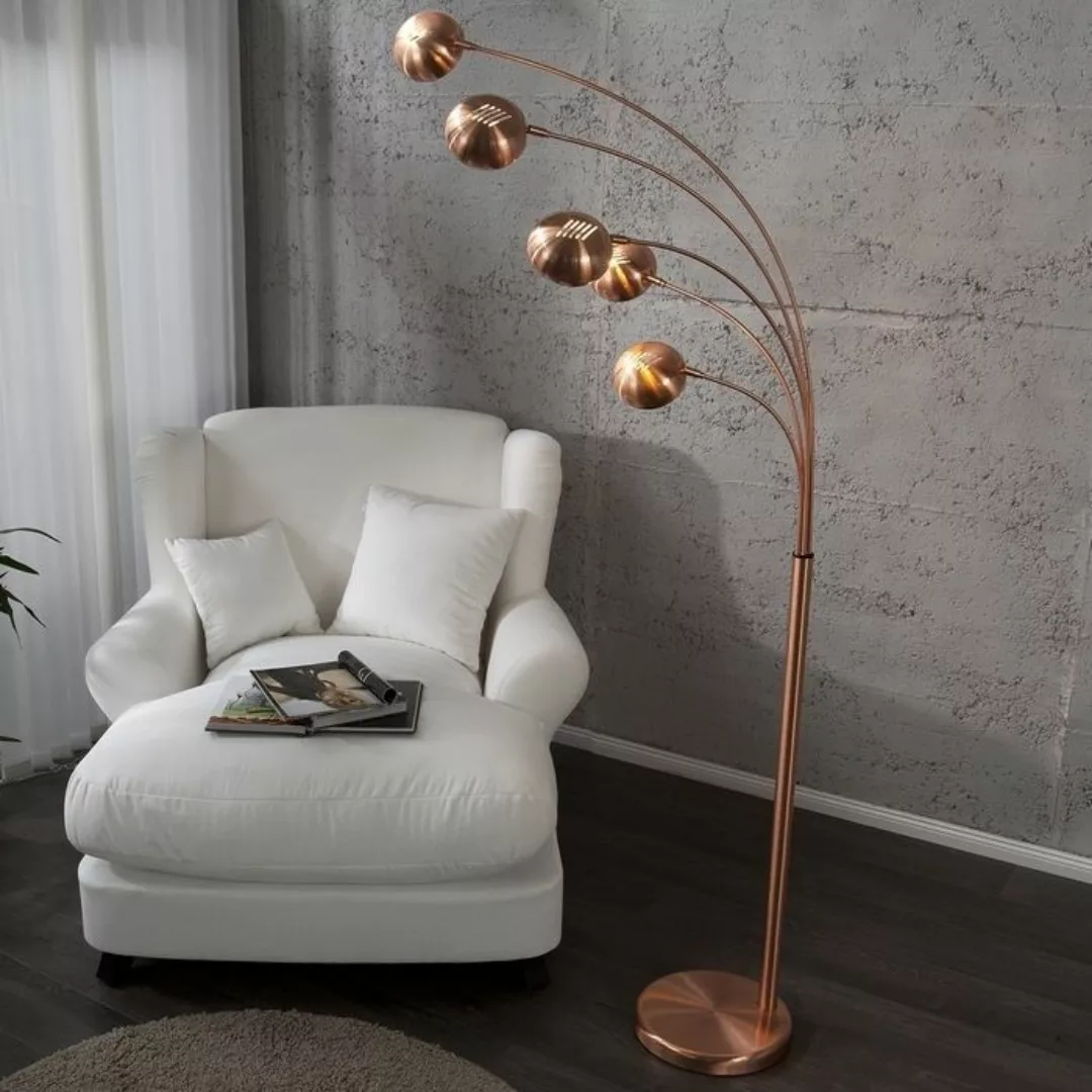 XL Stehlampe TULIPA Kupfer gl?nzend mit Kupferfu? 205cm H?he günstig online kaufen