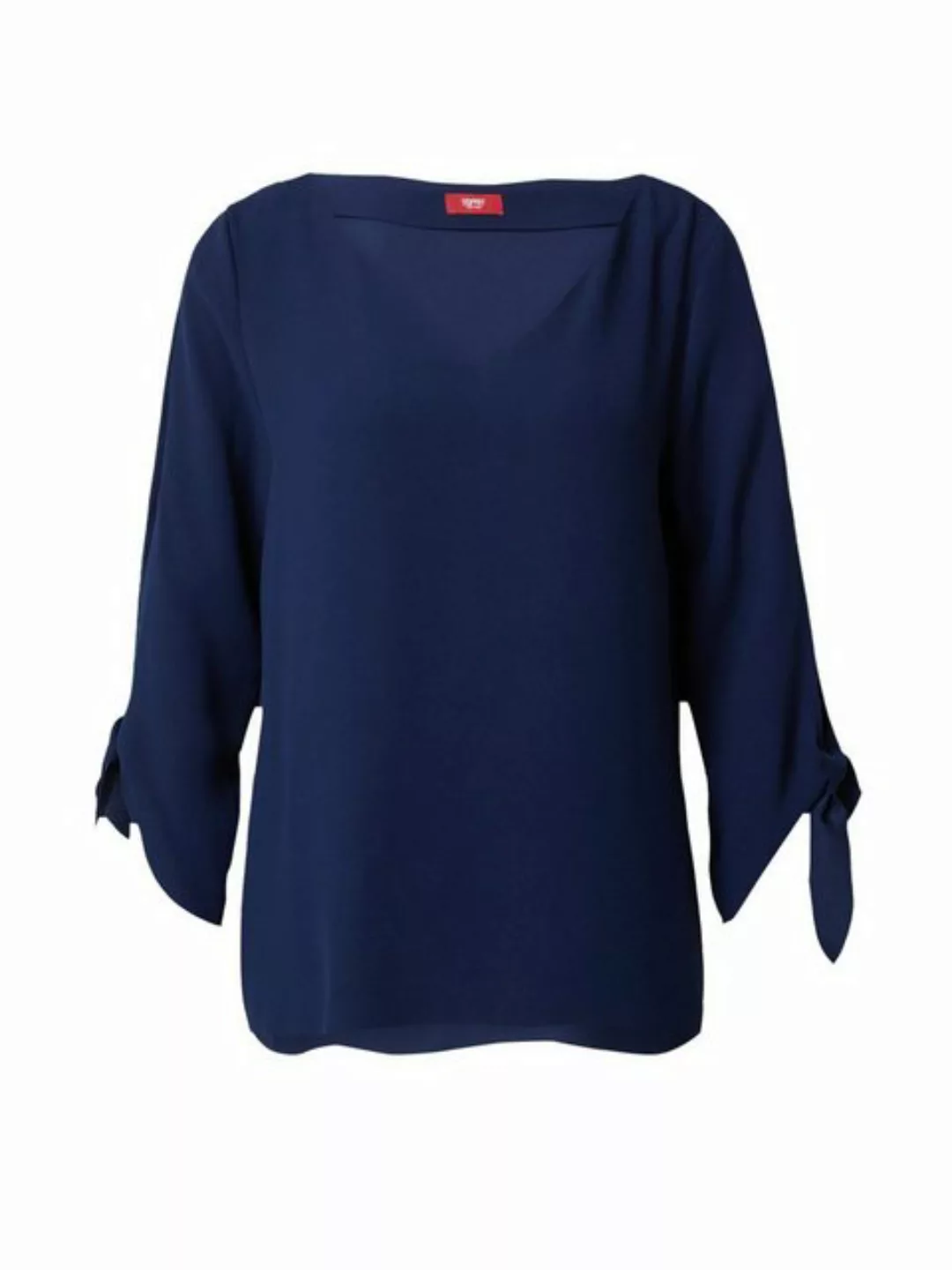 Esprit Collection Langarmbluse Stretch-Bluse mit offenen Kanten günstig online kaufen