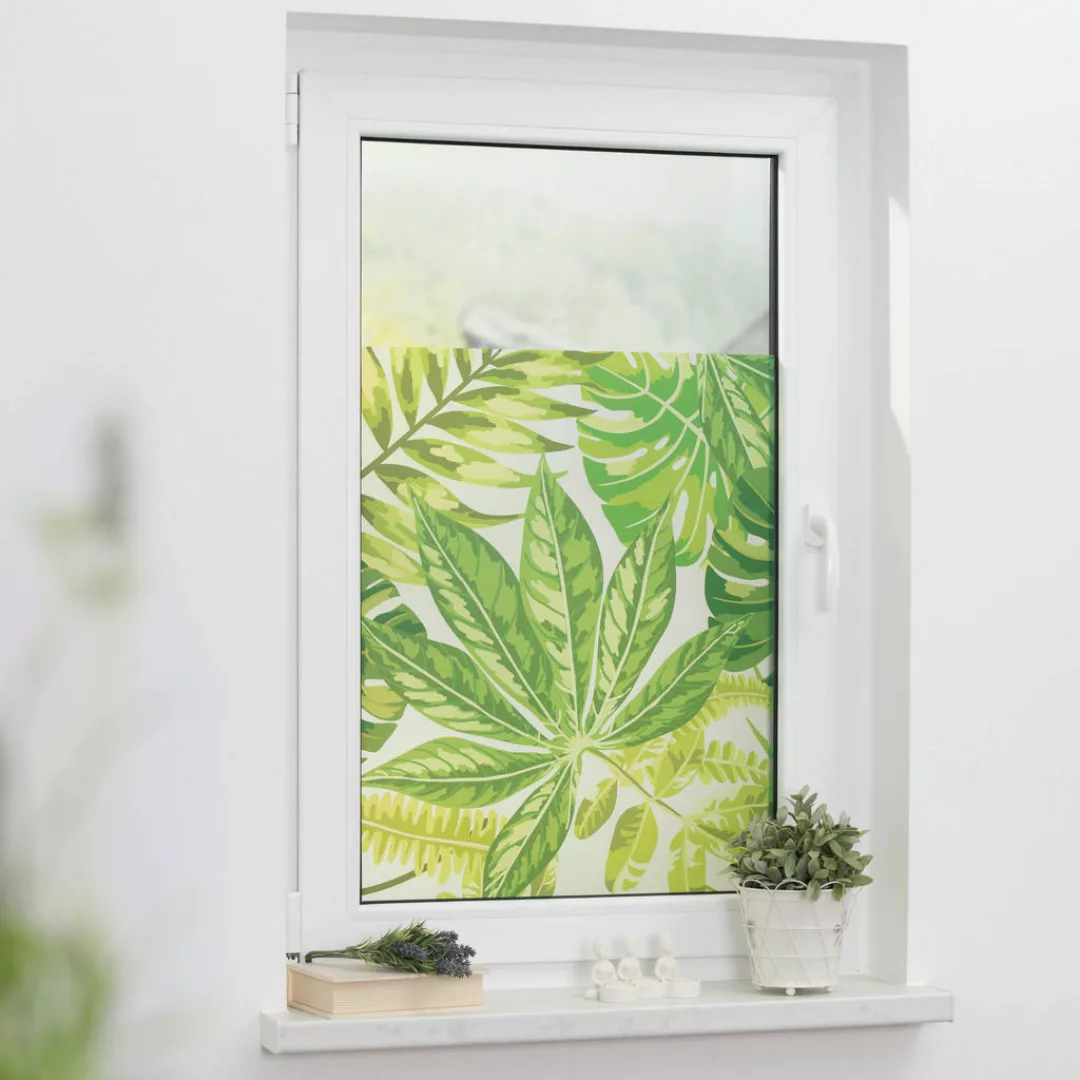 LICHTBLICK Fensterfolie Blätter grün B/L: ca. 50x100 cm günstig online kaufen