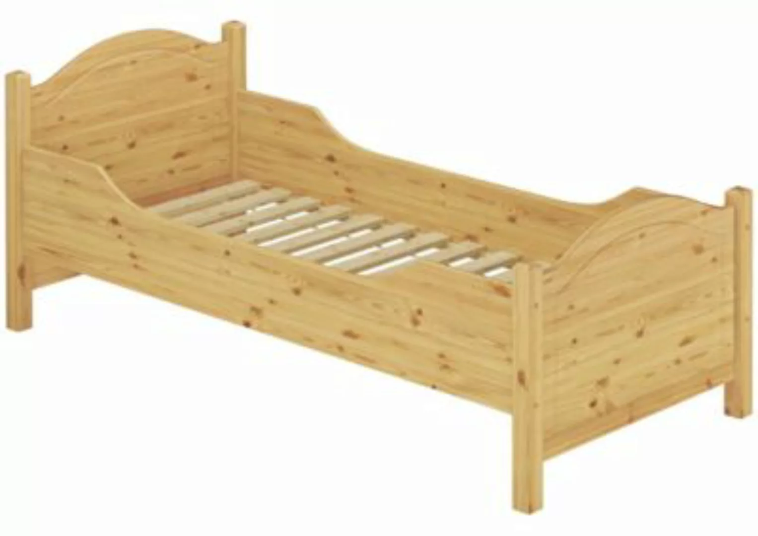 Erst-Holz® Überlanges Holzbett hoch 100x220 Kiefer mit Rost natur Gr. 100 x günstig online kaufen
