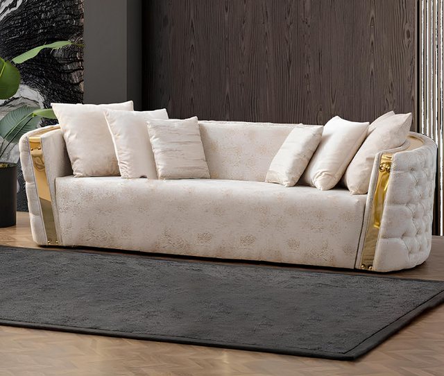 Xlmoebel 3-Sitzer Hochwertiges Sofa aus Edelstahl - Modernes 3-Sitzer, Herg günstig online kaufen