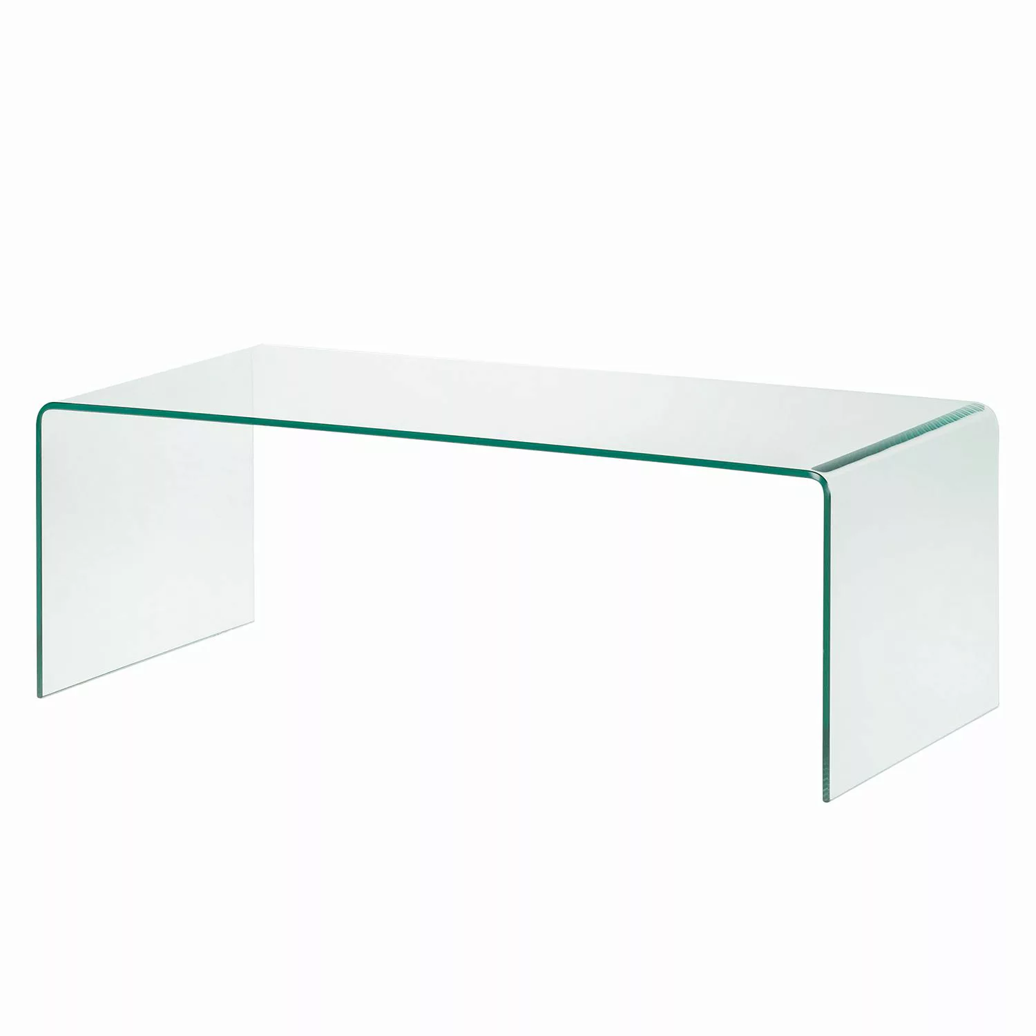home24 Fredriks Couchtisch Drap Glas Transparent Rechteckig Modern 110x38x5 günstig online kaufen