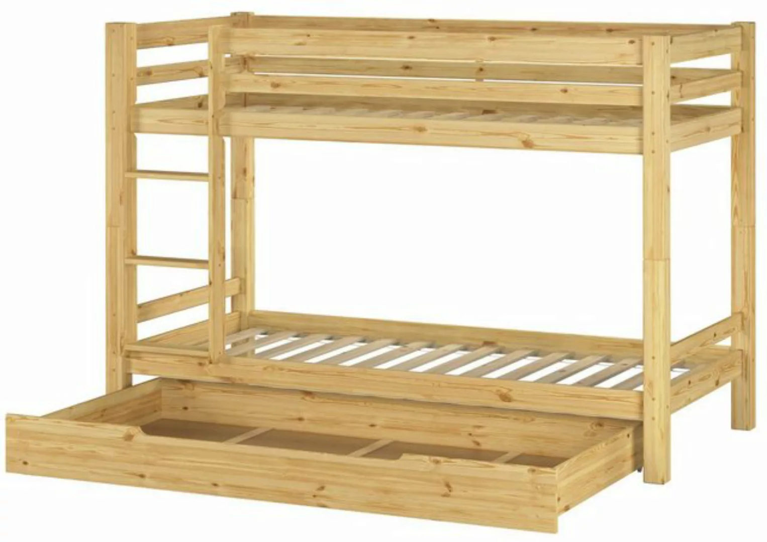 Erst-Holz® Etagenbett 90x200 Kiefer massiv + Rollrost + Bettkasten natur Gr günstig online kaufen