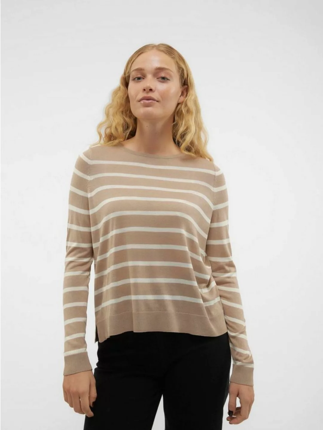 Vero Moda Strickpullover Weicher Feinstrick Pullover Rundhals Sweater Strei günstig online kaufen