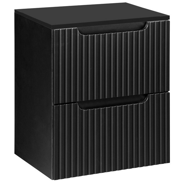 Lomadox Waschbeckenschrank NEWPORT-56-BLACK 50 cm Waschtisch-Unterschrank 4 günstig online kaufen