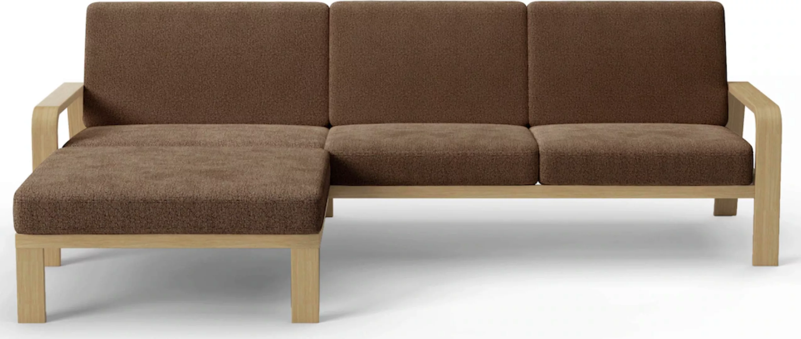 sit&more Ecksofa "Kolding L-Form", Armlehnen aus Buchenholz in natur, versc günstig online kaufen