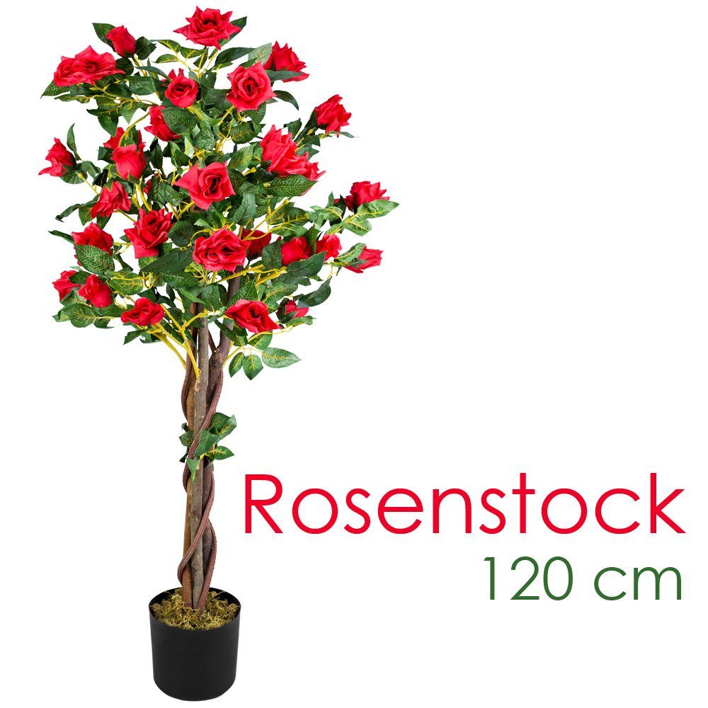 Kunstblume Rose Rosenbusch Rosenstock Künstliche Pflanze günstig online kaufen