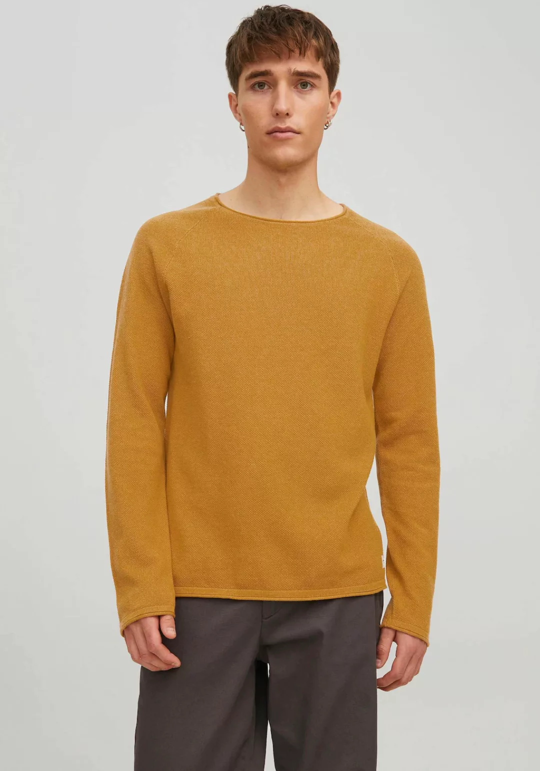 Jack & Jones Strickpullover Rundhals Strickpullover Langarm Sweater aus Bau günstig online kaufen