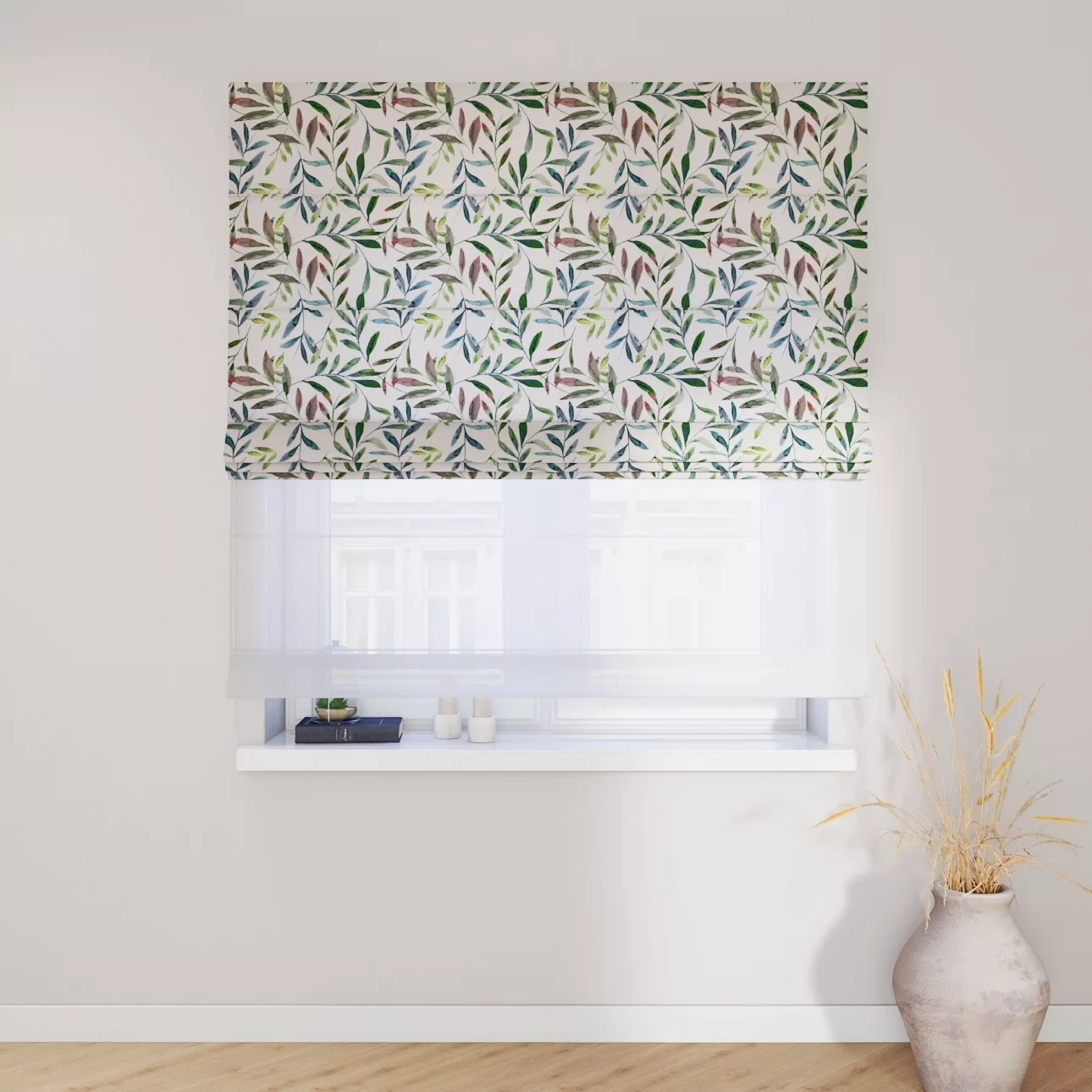 Dekoria Doppelraffrollo Duo, weiß-grün, 50 x 60 cm günstig online kaufen