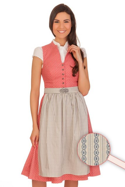 Gwandlalm Dirndl Midi Dirndl 2tlg. - KREFELD - lachs günstig online kaufen