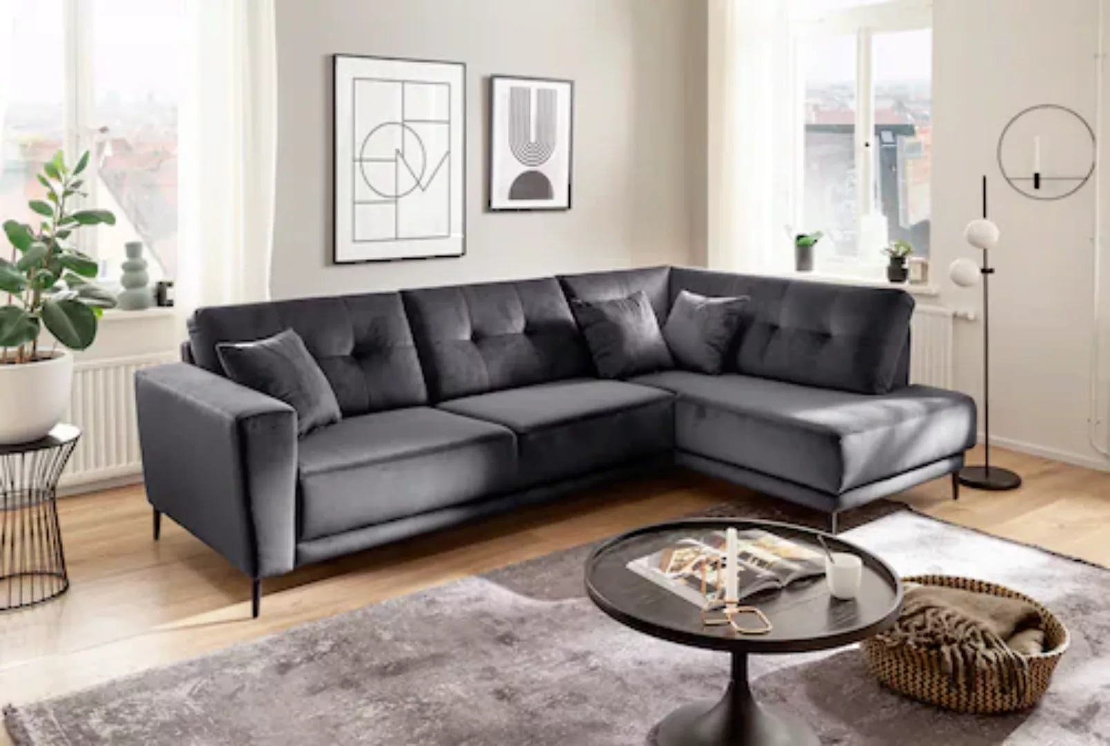 Trends by HG Polsterecke »Barcelona L-Form«, mit Metallfuss, frei im Raum s günstig online kaufen
