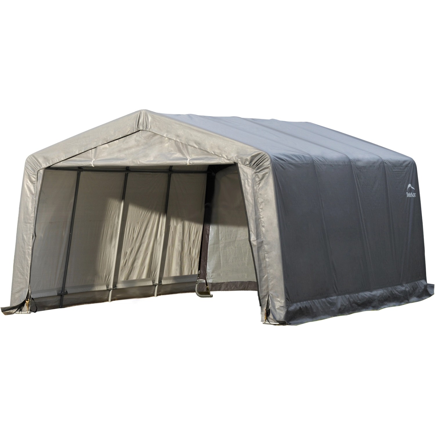 ShelterLogic Garage-in-a-Box 18,13 m² Grau 490 cm x 370 cm x 260 cm günstig online kaufen