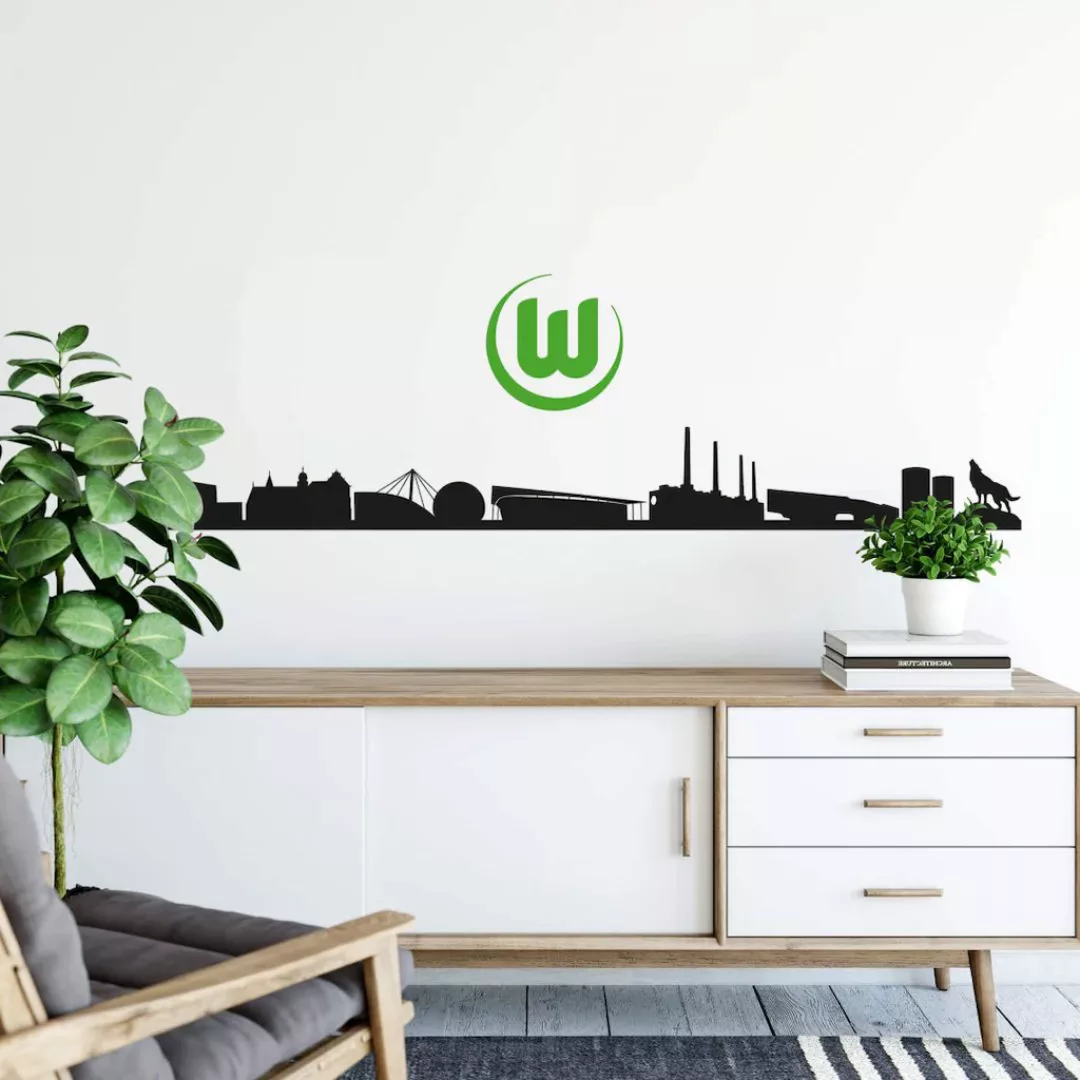 Wall-Art Wandtattoo "VfL Wolfsburg Skyline mit Logo", (1 St.), selbstkleben günstig online kaufen