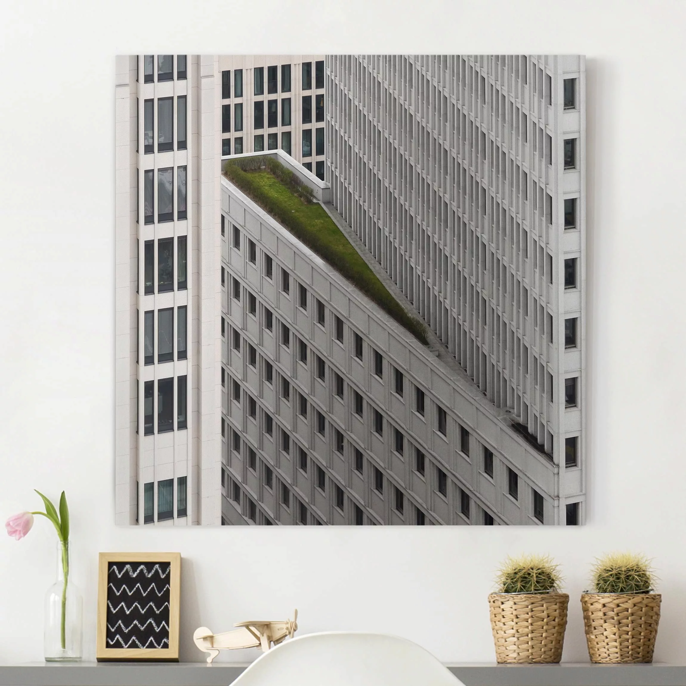 Leinwandbild Architektur & Skyline - Quadrat Das grüne Element günstig online kaufen