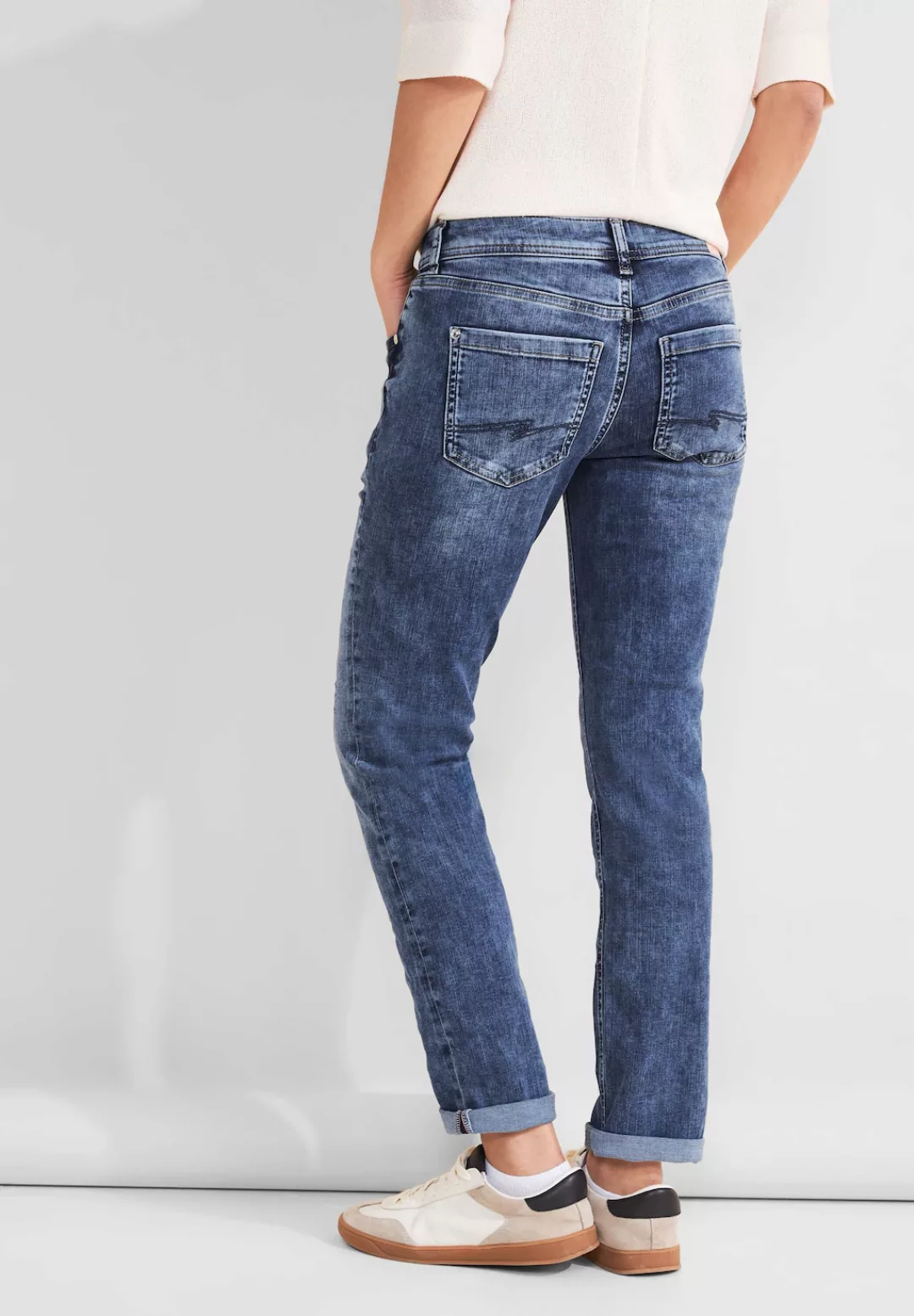 STREET ONE Gerade Jeans, mit Knopfleiste günstig online kaufen