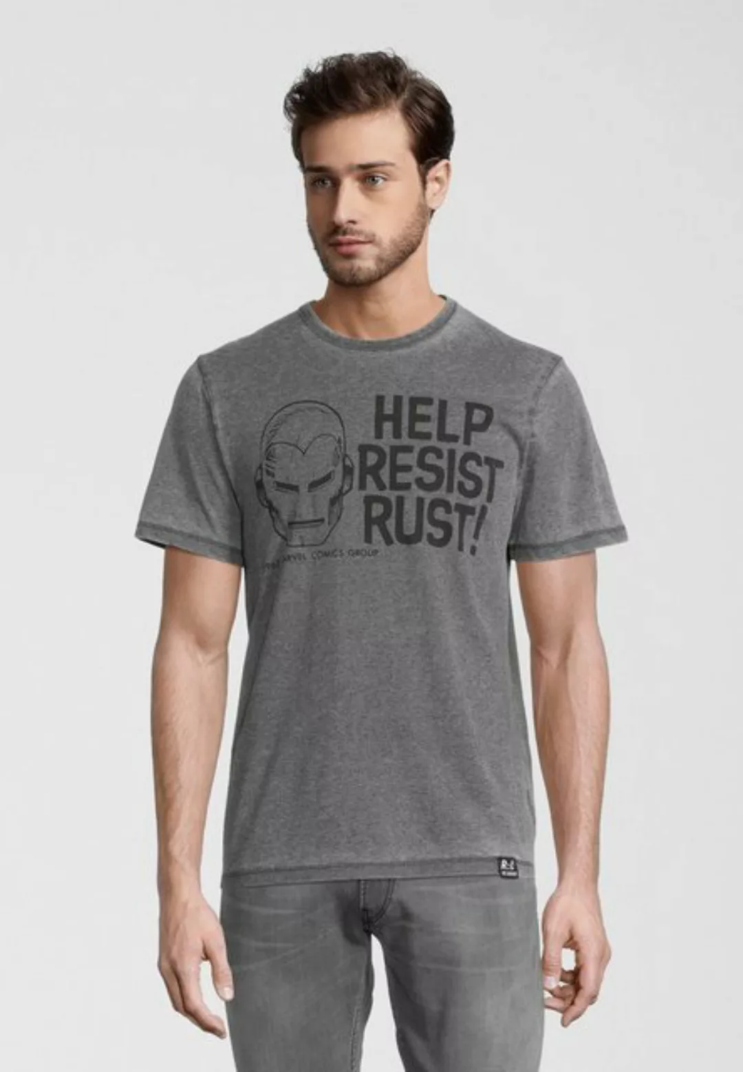 Recovered T-Shirt Marvel Help Resist Rust Charcoal GOTS zertifizierte Bio-B günstig online kaufen