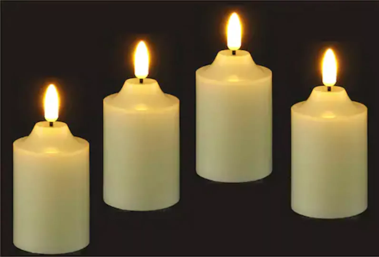 I.GE.A. LED-Kerze "Batteriebetriebene LED-Kerzen aus Echtwachs, Ø ca. 5,5 c günstig online kaufen