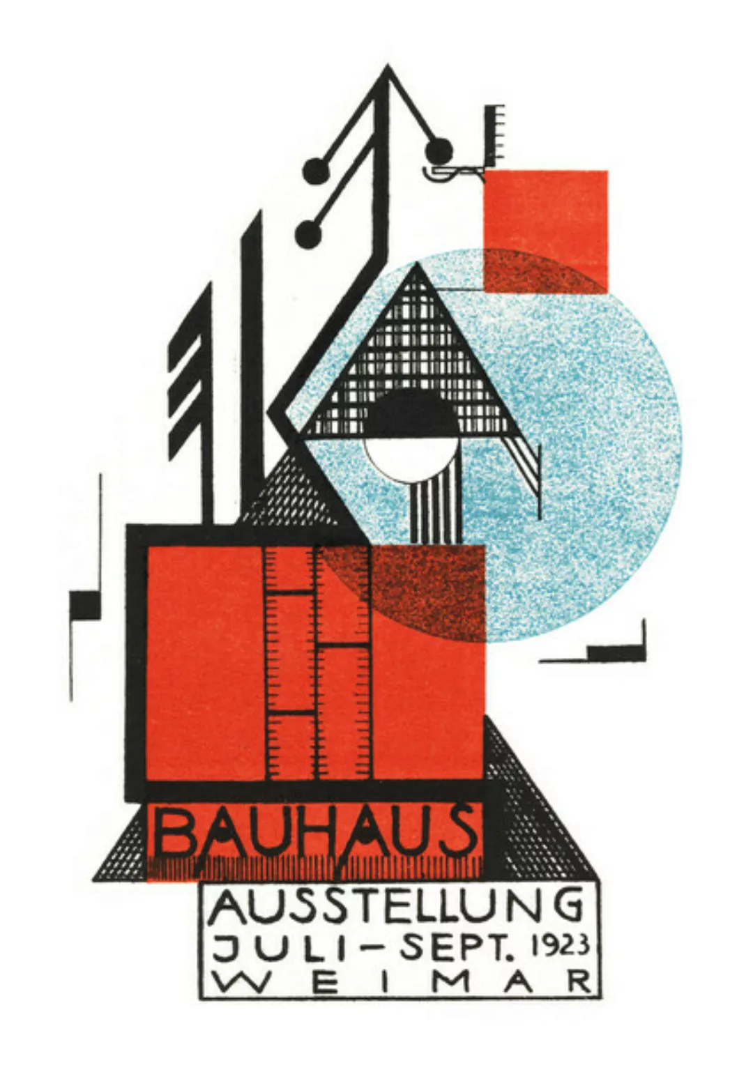 Poster / Leinwandbild - Bauhaus Austellung Weimar 1923 (Weiß) günstig online kaufen