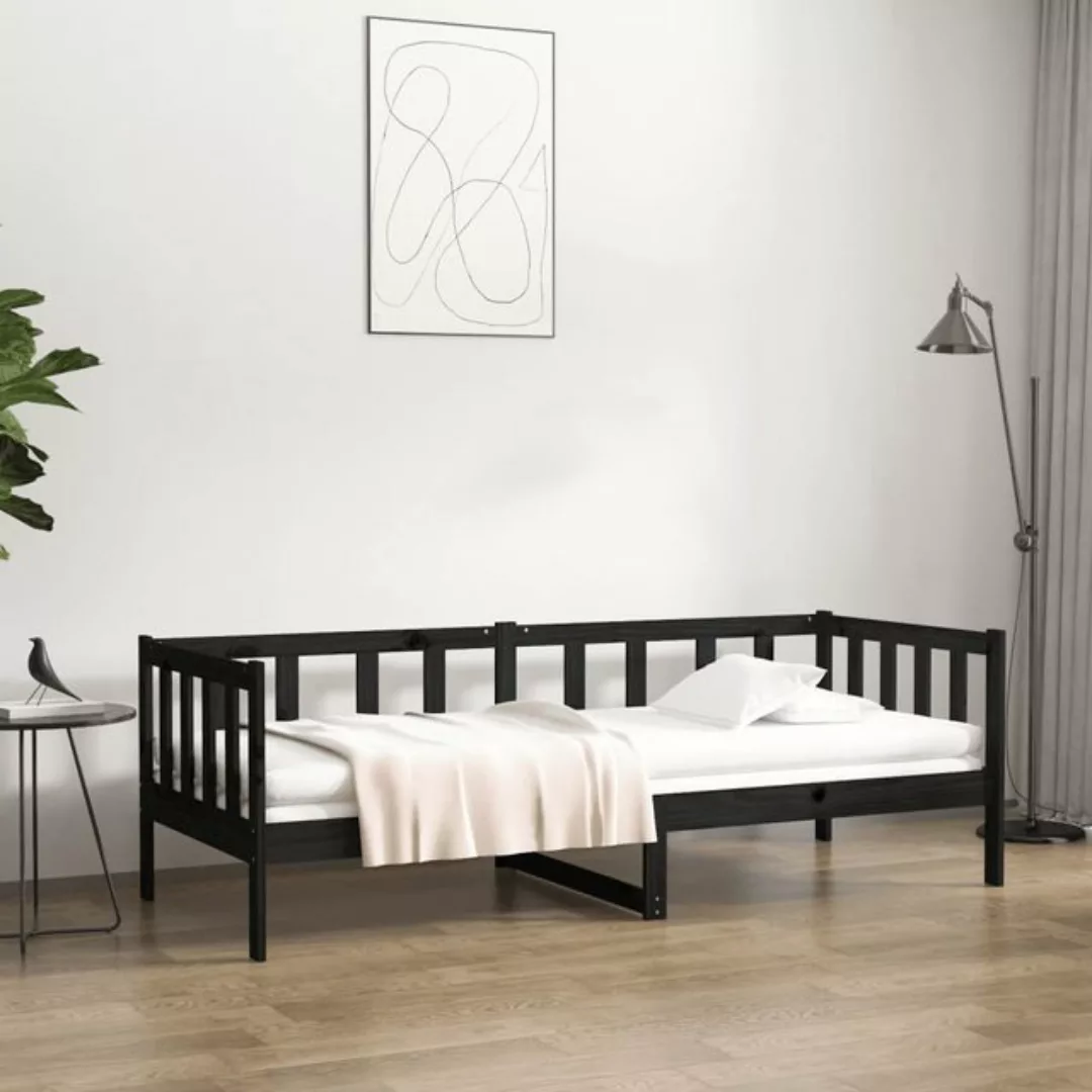 vidaXL Bett Tagesbett Schwarz 90x190 cm Massivholz Kiefer günstig online kaufen