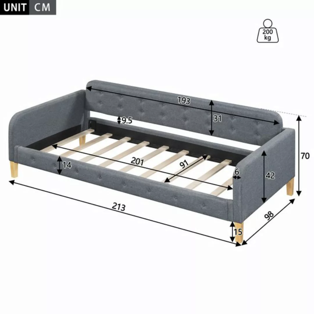 Ulife Daybett Linen Sofabett Einzelbett Tagesbett 90*200cm günstig online kaufen