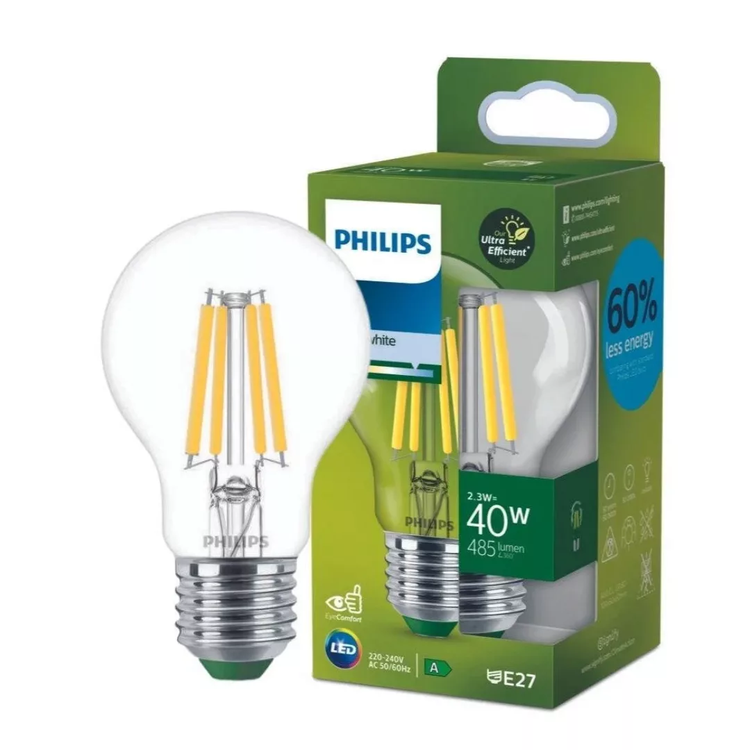 Philips LED Lampe E27 - Birne A60 2,3W 485lm 4000K ersetzt 40W Viererpack günstig online kaufen
