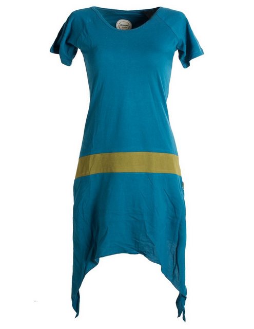 Vishes Sommerkleid Einfaches kurzärmliges Zipfelkleid aus Baumwolle Tunika, günstig online kaufen