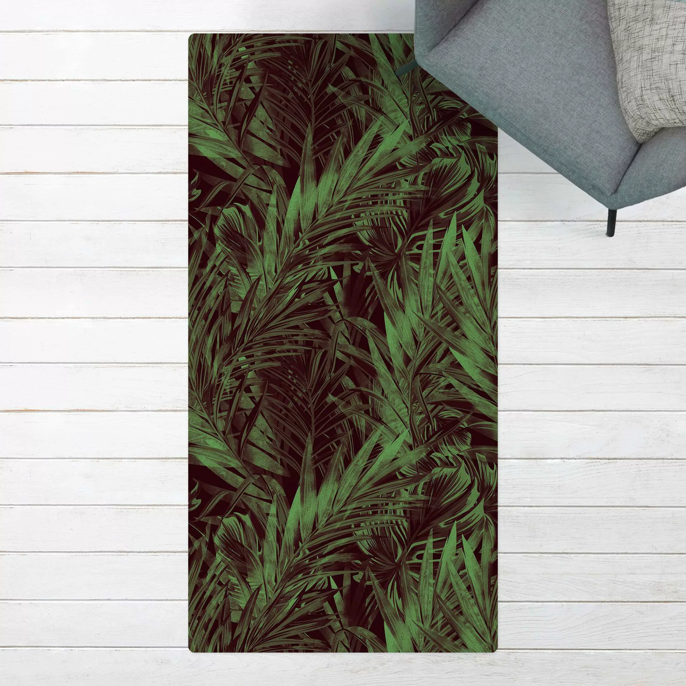 Kork-Teppich Tropisches dunkles Unterholz Grün günstig online kaufen